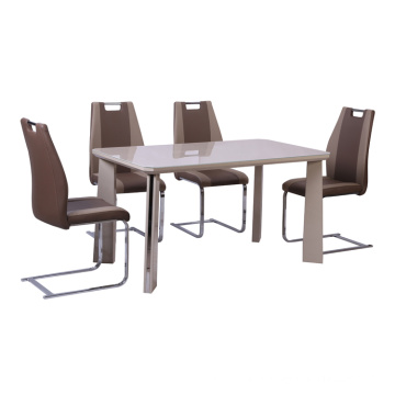 Free Sample Tempered Extendable Designer Top Folding Contemporary 4 Seater Fiberglass Glass Dining Table